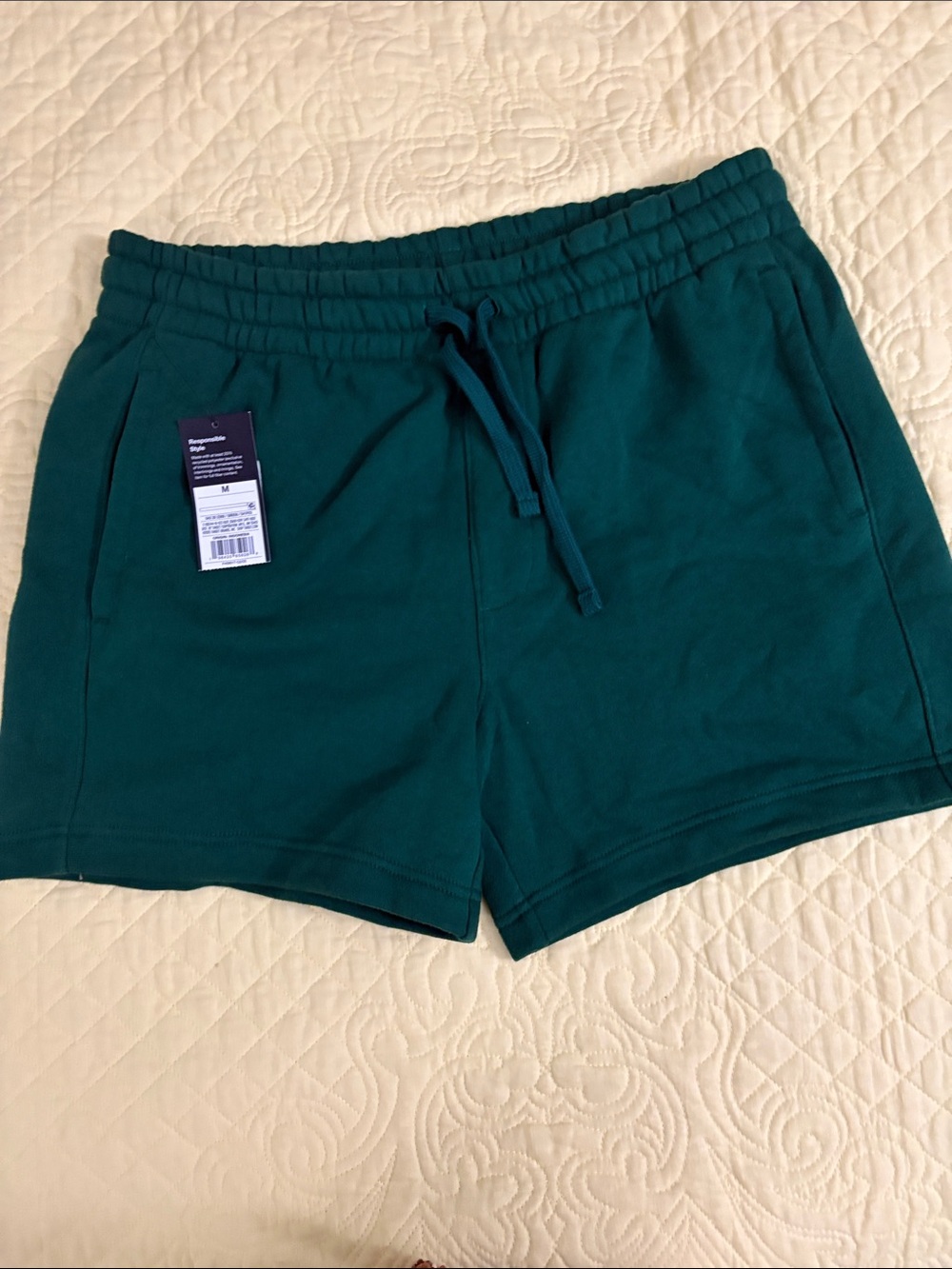 Men's Athletic Drawstring Shorts in Teal Green